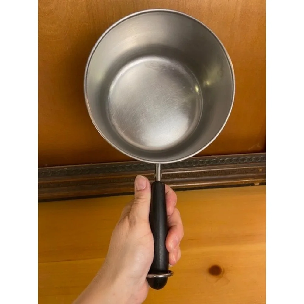 Vintage Revere Ware 2 Qt Copper Clad Bottom Saucepan Stainless Steel 1801 No Lid